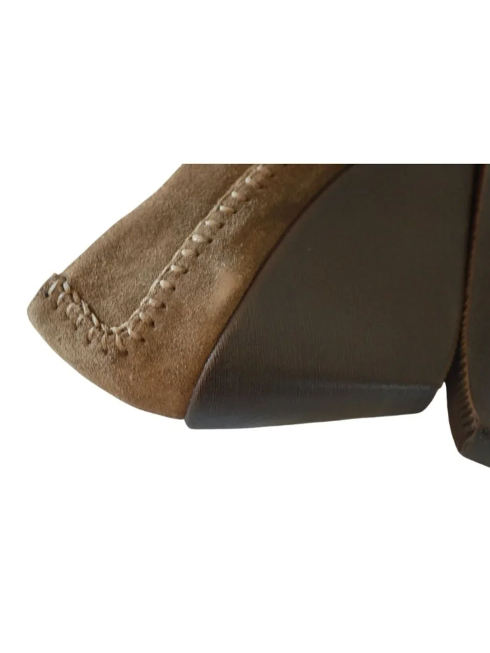 Aerosoles Brown Suede Leather Wedged Loafers Women's Size 8.5 y2k Twee Coquette